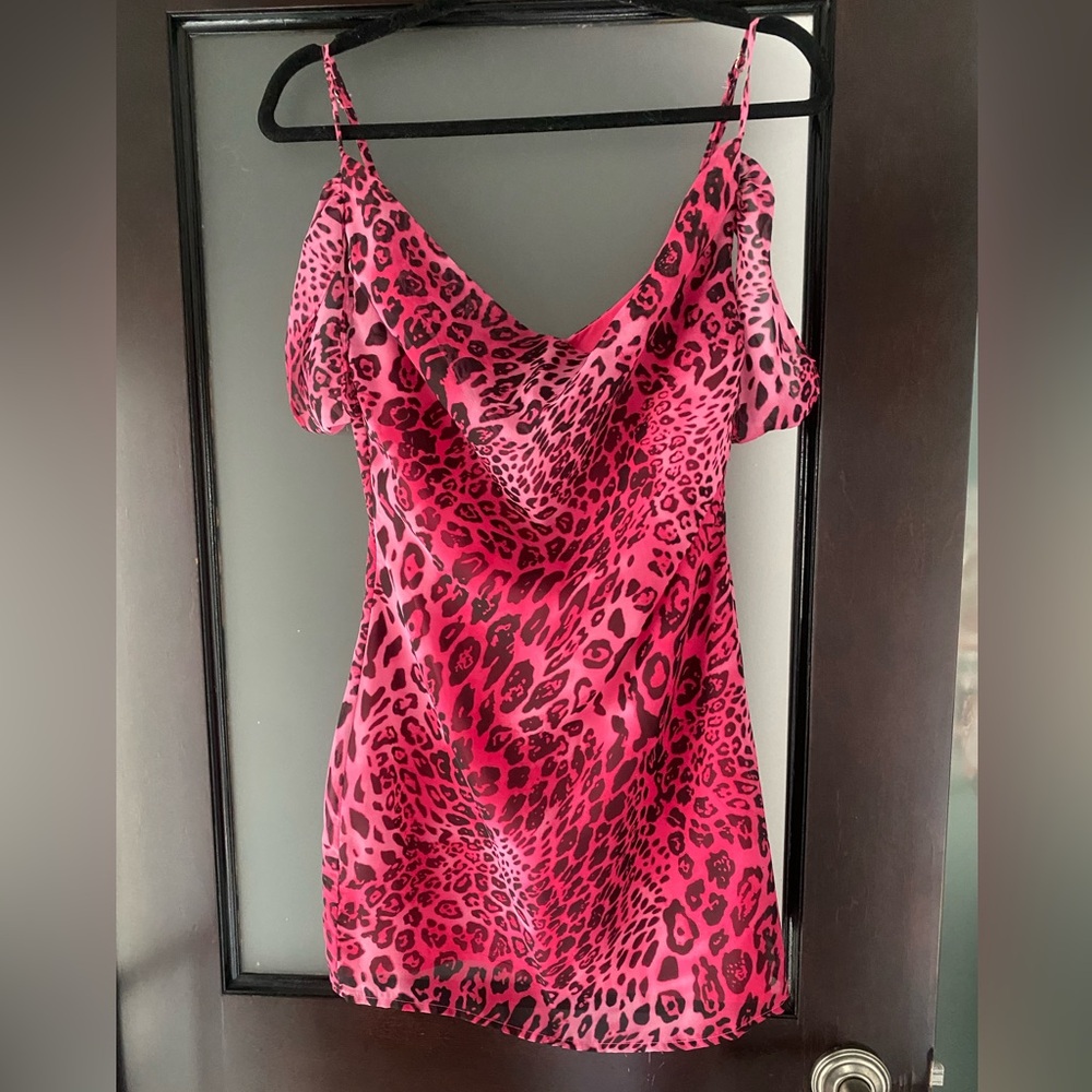 Superdown Fuchsia Animal Print Dress